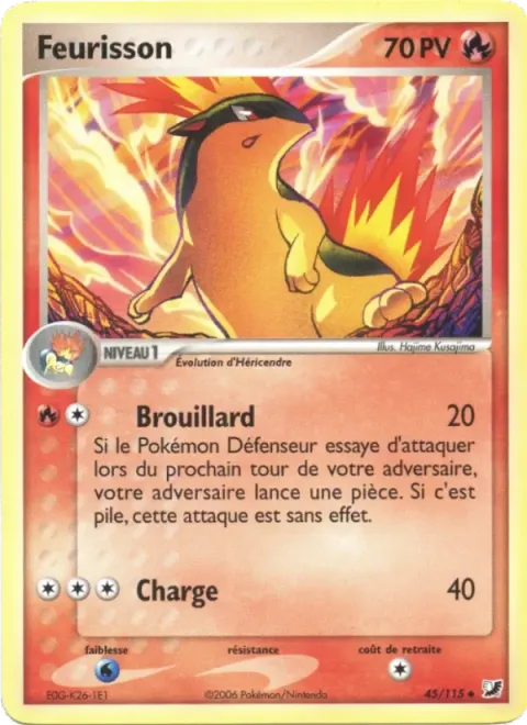 Carte Pokémon Feurisson 045/115, extension EX Forces Cachées