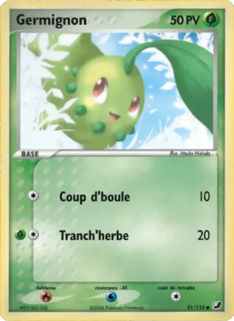 Carte Pokémon Germignon 051/115, extension EX Forces Cachées