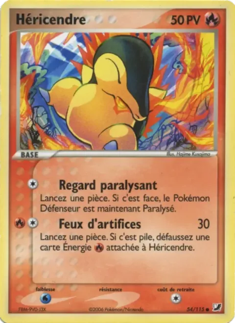 Carte Pokémon Héricendre 054/115, extension EX Forces Cachées