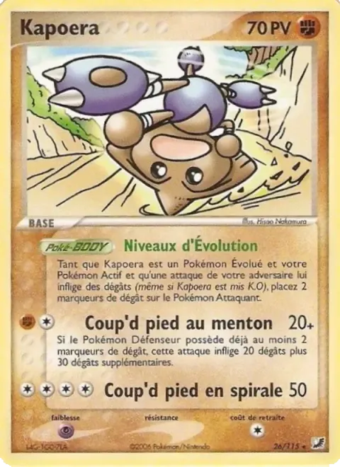 Carte Pokémon Kapoera 026/115, extension EX Forces Cachées