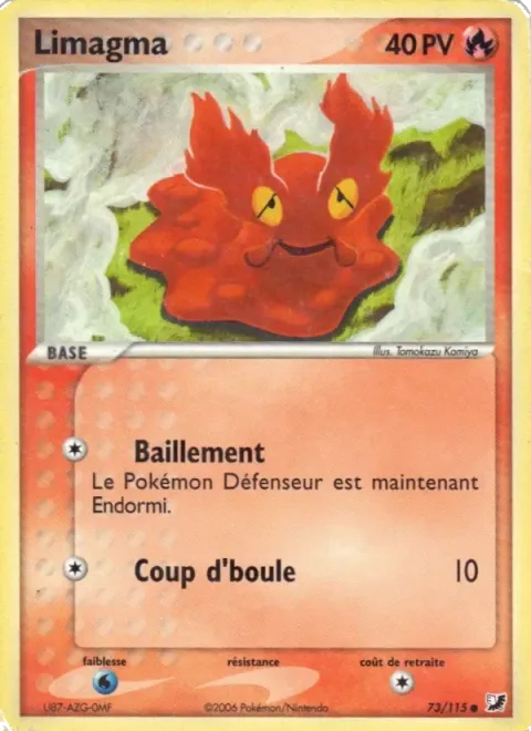 Carte Pokémon Limagma 073/115, extension EX Forces Cachées