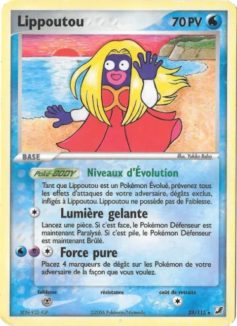 Carte Pokémon Lippoutou 028/115, extension EX Forces Cachées