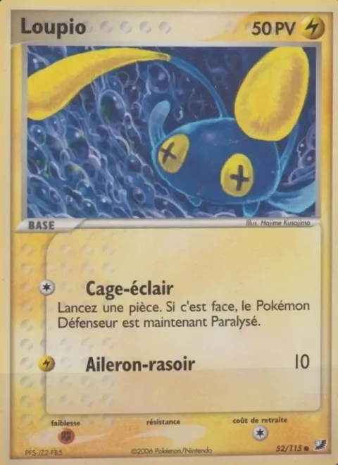 Carte Pokémon Loupio 052/115, extension EX Forces Cachées