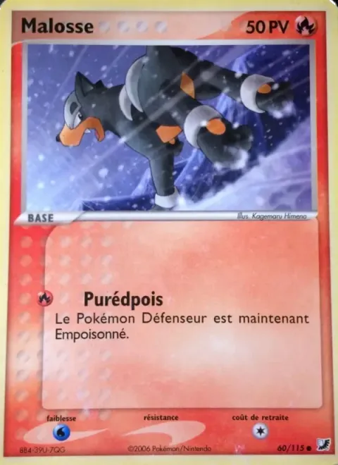 Carte Pokémon Malosse 060/115, extension EX Forces Cachées