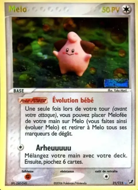 Carte Pokémon Mélo 021/115, extension EX Forces Cachées