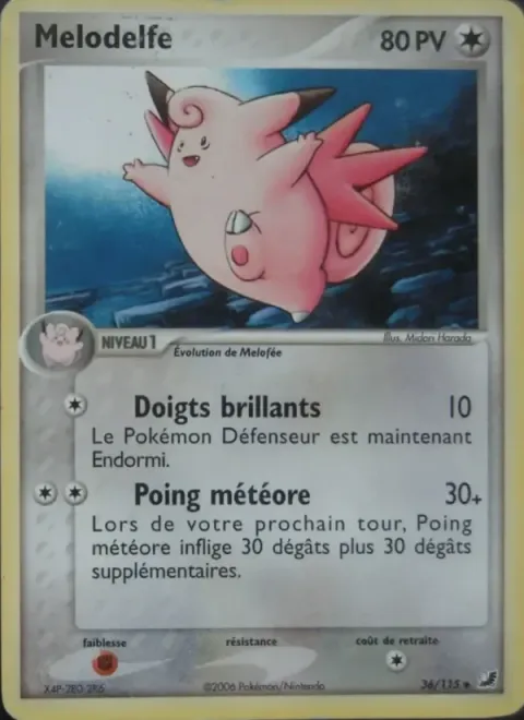 Carte Pokémon Mélodelfe 036/115, extension EX Forces Cachées