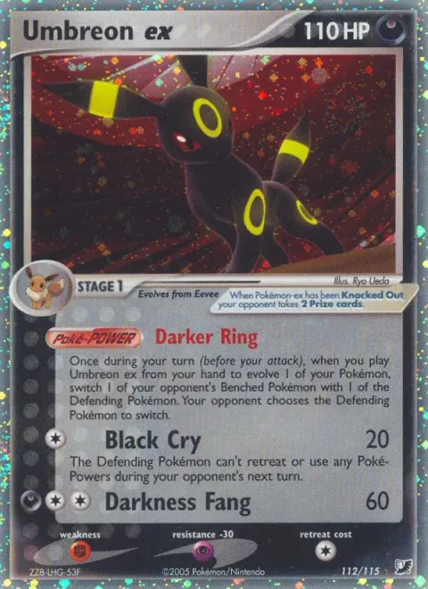 Carte Pokémon Noctali ex 112/115, extension EX Forces Cachées