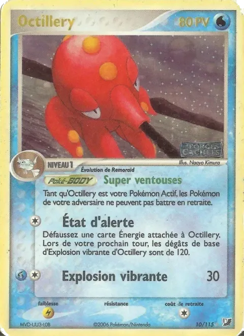 Carte Pokémon Octillery 010/115, extension EX Forces Cachées