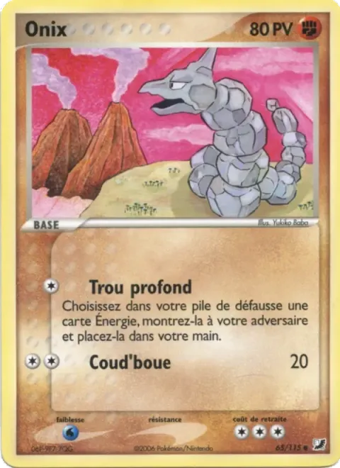 Carte Pokémon Onix 065/115, extension EX Forces Cachées