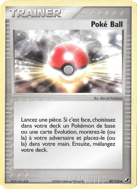 Carte Pokémon Poké Ball 087/115, extension EX Forces Cachées