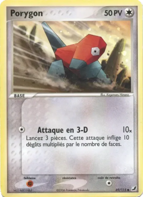 Carte Pokémon Porygon 069/115, extension EX Forces Cachées