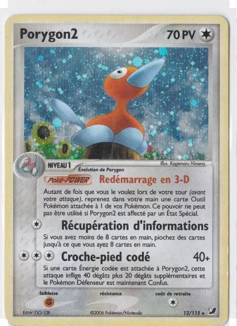 Carte Pokémon Porygon2 012/115, extension EX Forces Cachées