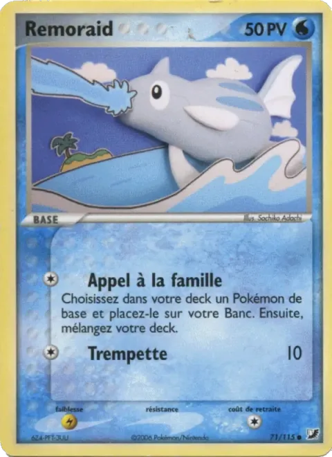 Carte Pokémon Rémoraid 071/115, extension EX Forces Cachées