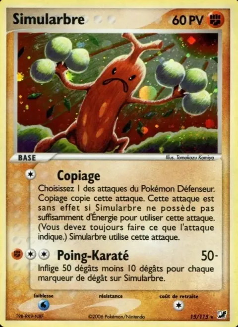 Carte Pokémon Simularbre 015/115, extension EX Forces Cachées