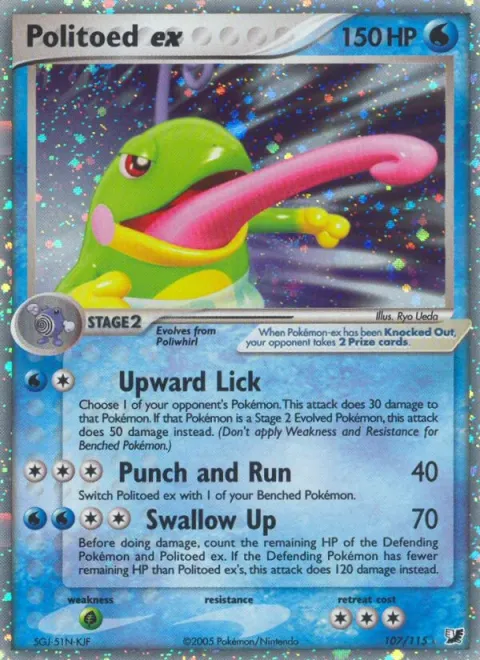 Carte Pokémon Tarpaud ex 107/115, extension EX Forces Cachées