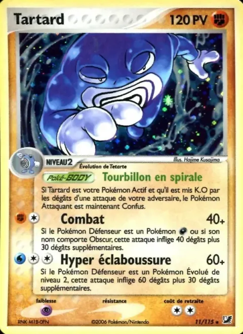 Carte Pokémon Tartard 011/115, extension EX Forces Cachées