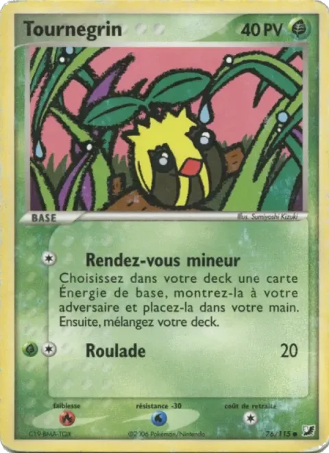 Carte Pokémon Tournegrin 076/115, extension EX Forces Cachées