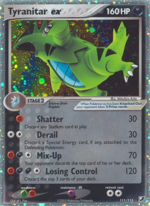 Carte Pokémon Tyranocif ex 111/115, extension EX Forces Cachées