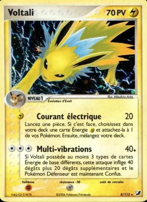 Carte Pokémon Voltali 008/115, extension EX Forces Cachées