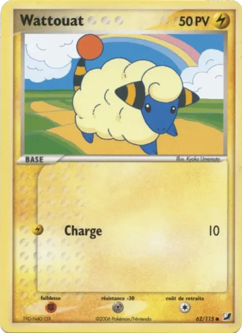 Carte Pokémon Wattouat 062/115, extension EX Forces Cachées