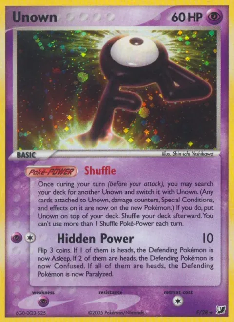 Carte Pokémon Zarbi F, extension EX Forces Cachées
