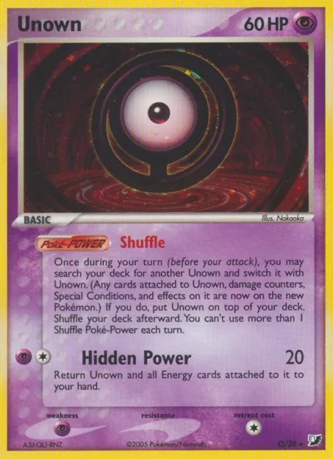 Carte Pokémon Zarbi O, extension EX Forces Cachées