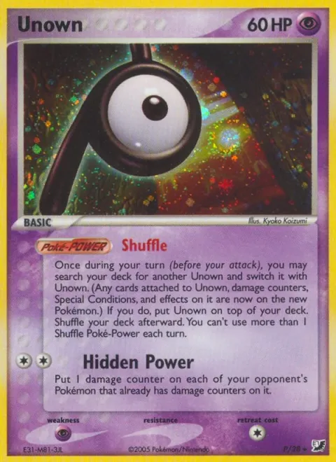 Carte Pokémon Zarbi P, extension EX Forces Cachées