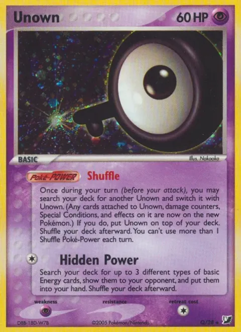Carte Pokémon Zarbi Q, extension EX Forces Cachées