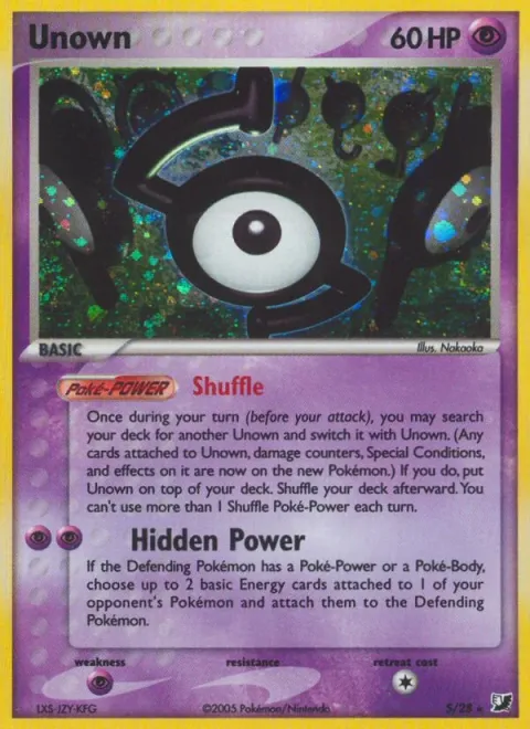 Carte Pokémon Zarbi S, extension EX Forces Cachées