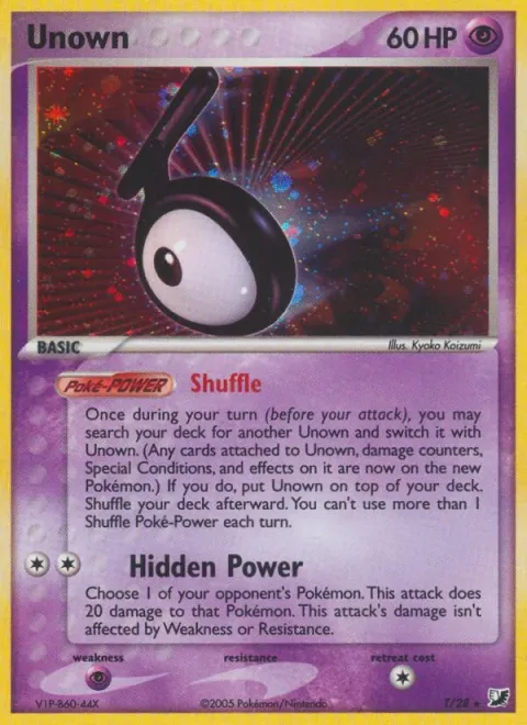 Carte Pokémon Zarbi T, extension EX Forces Cachées