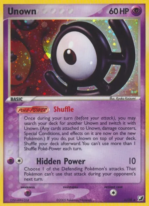 Carte Pokémon Zarbi U, extension EX Forces Cachées