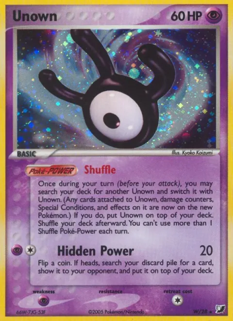 Carte Pokémon Zarbi W, extension EX Forces Cachées