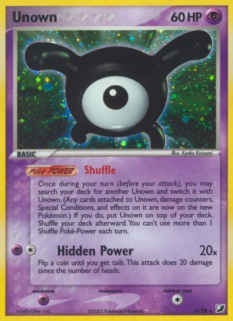 Carte Pokémon Zarbi X, extension EX Forces Cachées