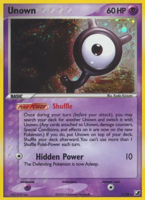 Carte Pokémon Zarbi Y, extension EX Forces Cachées