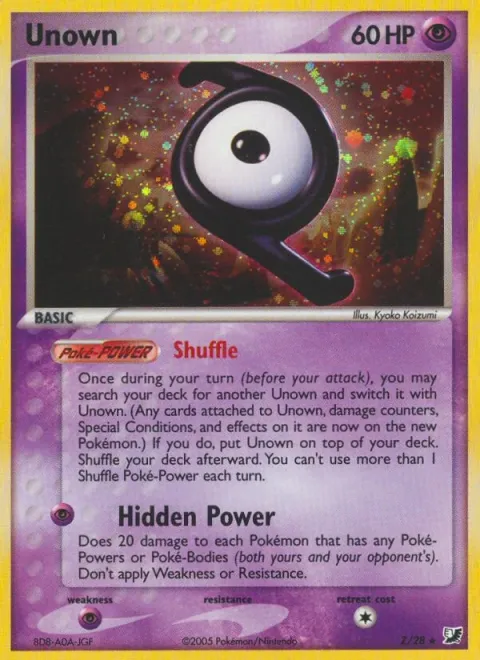 Carte Pokémon Zarbi Z, extension EX Forces Cachées