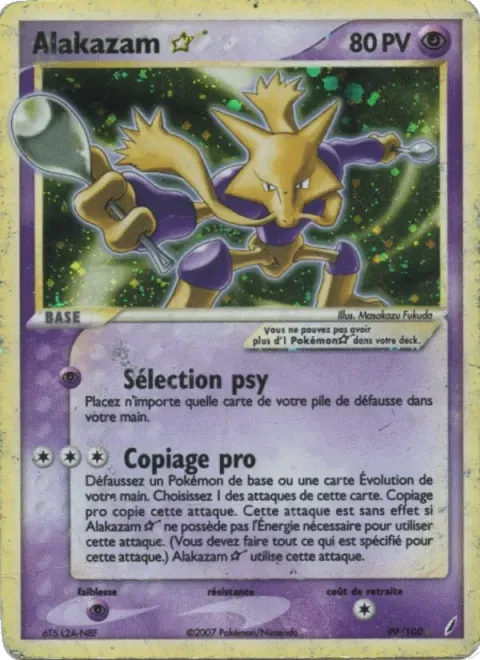 Carte Pokémon Alakazam ☆ 099/100, extension EX Gardiens de Cristal