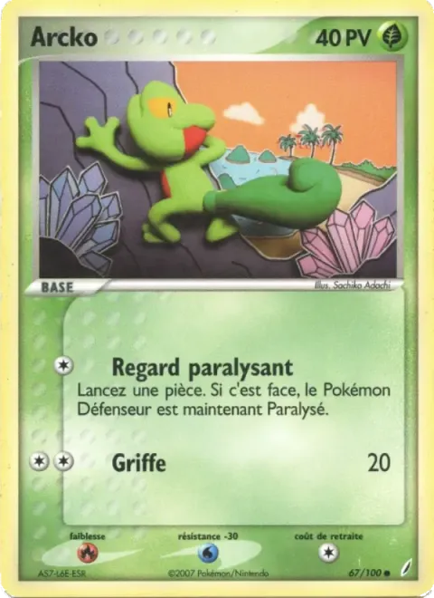 Carte Pokémon Arcko 067/100, extension EX Gardiens de Cristal