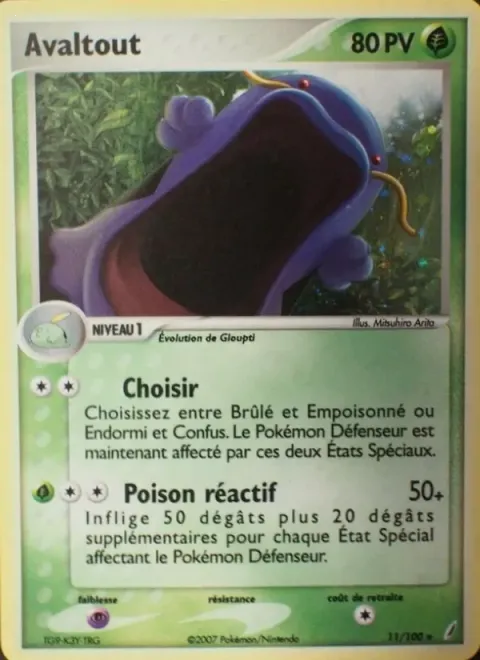 Carte Pokémon Avaltout 011/100, extension EX Gardiens de Cristal