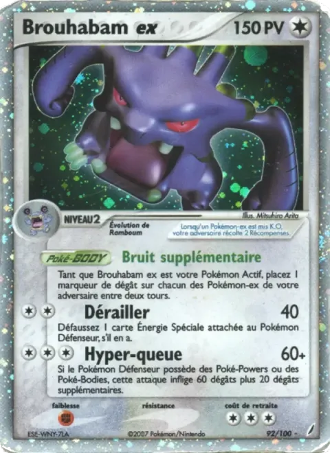 Carte Pokémon Brouhabam ex 092/100, extension EX Gardiens de Cristal