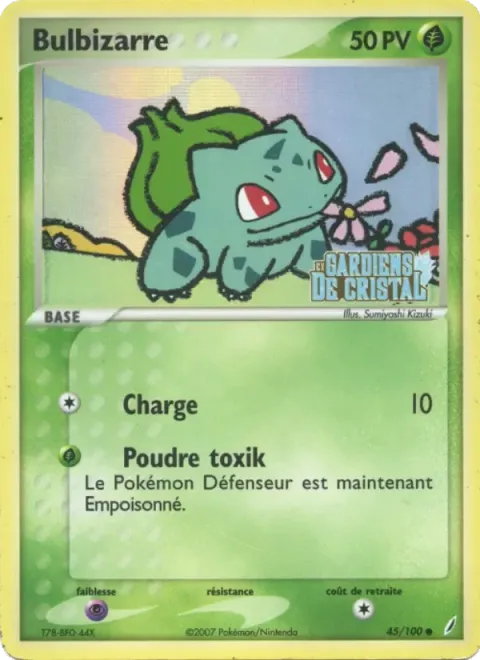 Carte Pokémon Bulbizarre 045/100, extension EX Gardiens de Cristal