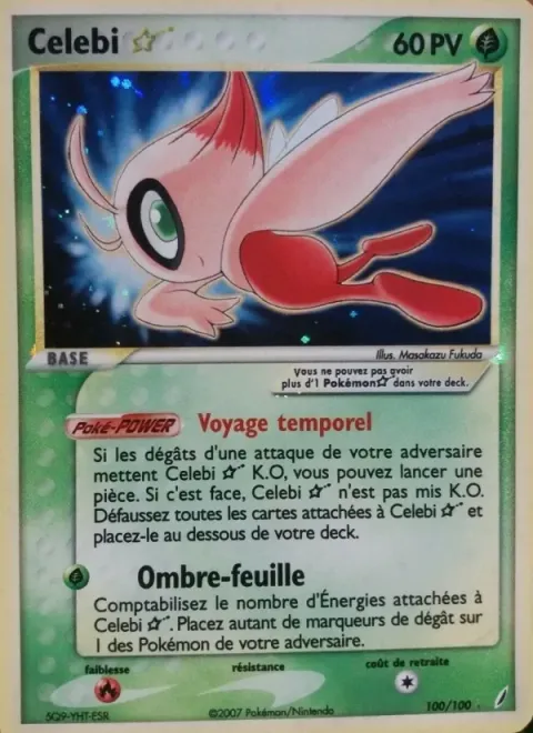 Carte Pokémon Celebi ☆ 100/100, extension EX Gardiens de Cristal