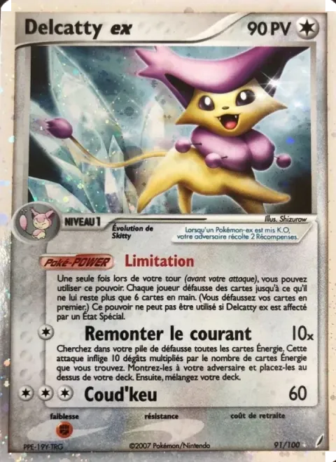 Carte Pokémon Delcatty ex 091/100, extension EX Gardiens de Cristal