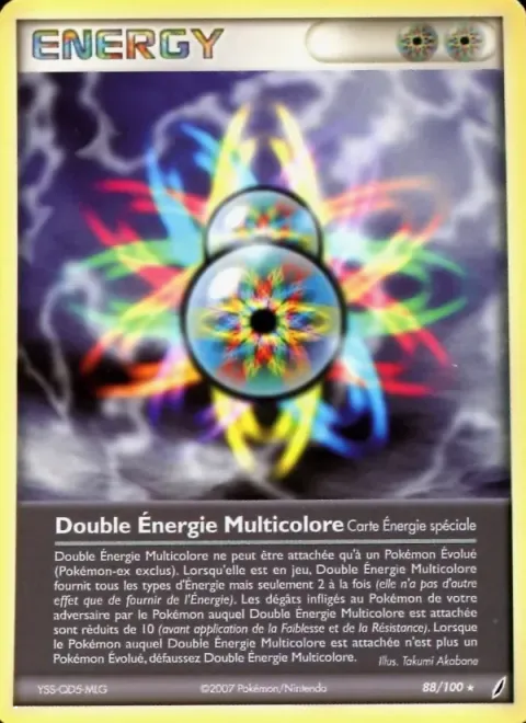 Carte Pokémon Double Énergie Multicolore 088/100, extension EX Gardiens de Cristal