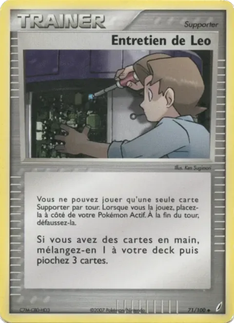 Carte Pokémon Entretien de Leo 071/100, extension EX Gardiens de Cristal