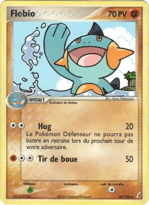 Carte Pokémon Flobio 038/100, extension EX Gardiens de Cristal