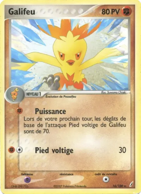 Carte Pokémon Galifeu 016/100, extension EX Gardiens de Cristal