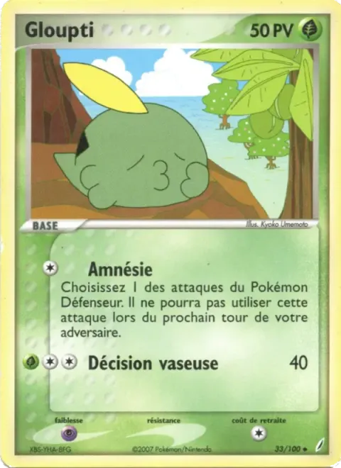 Carte Pokémon Gloupti 033/100, extension EX Gardiens de Cristal