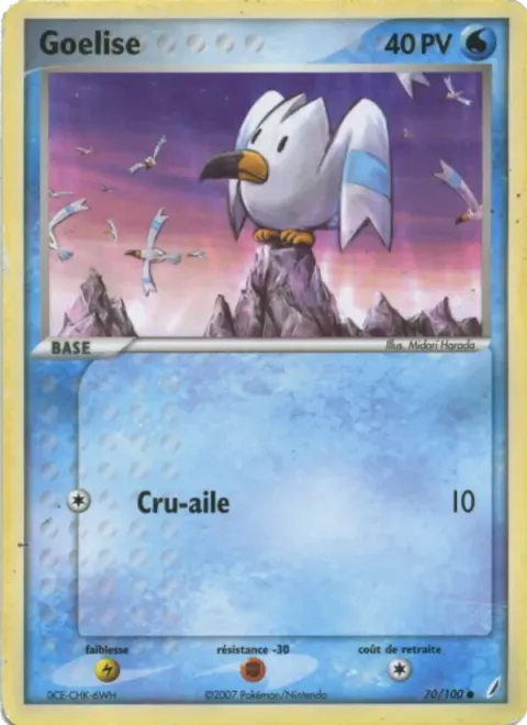 Carte Pokémon Goélise 070/100, extension EX Gardiens de Cristal
