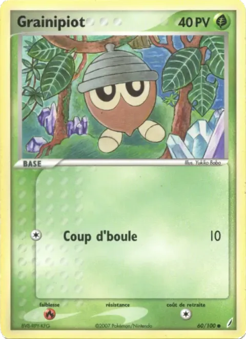 Carte Pokémon Grainipiot 060/100, extension EX Gardiens de Cristal