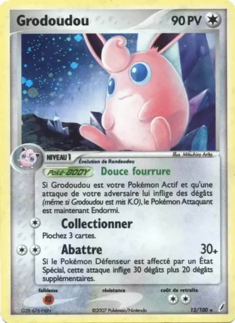 Carte Pokémon Grodoudou 013/100, extension EX Gardiens de Cristal